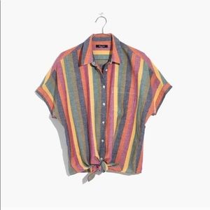 MADEWELL RAINBOW front tie shirt